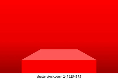Red Podium banner, studios, promoted product, advertisement, luxury, premium, stage 