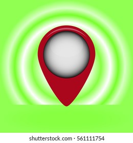 Red pointer for map in green background