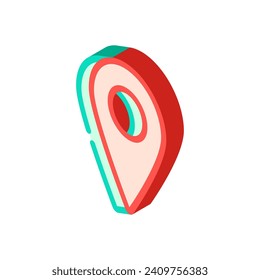 red pointer map location isometric icon vector. red pointer map location sign. isolated symbol illustration