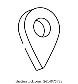 red pointer map location line icon vector. red pointer map location sign. isolated contour symbol black illustration