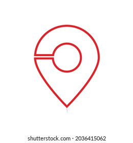 Rotes Zeigerzeichen des Ortes, an dem sich die Position vektor-Vorlage befindet