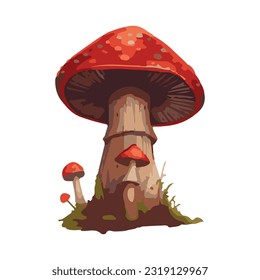 red poisonous mushroom watercolor detail illustration