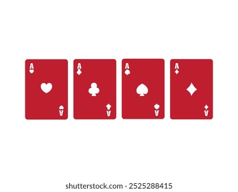 Red Poker Cards Design.vector illustration |
Playing cards symbols set of four poker cards suits with heart, spade, club, diamond icon in shiny style. Casino card icons and symbols. 