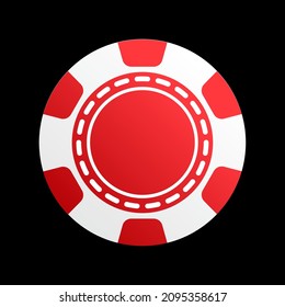 Red poker chip vector illustration logo icon 