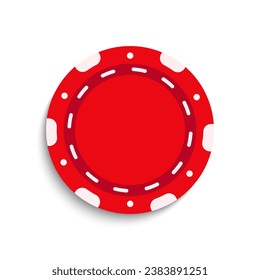 Red Poker Game Chip Isolated Vector Illustration