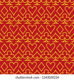 Red poker seamless pattern. Vector illustration.