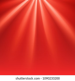 Red polar rays with flare. Glaring effect with transparency. Vector illustration