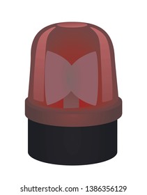 Red police light. vector illustration