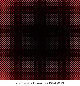 Fondo de semitono de lunares rojos. Patrón de punto circular. Textura de semitono gráfico.