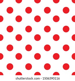 red polka dot on white background