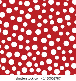 Red polka dot seamless. Color chaotic pattern circle. Spots Seamless pattern. Ladybug pattern. Seamless vector.