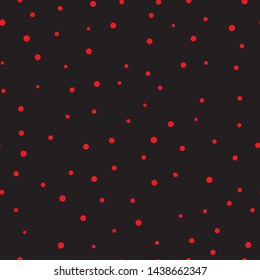 Red polka dot seamless. Color chaotic pattern circle. Spots Seamless pattern. Ladybug pattern. Seamless vector.