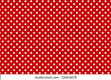 Red Polka Dot seamless pattern. For plaid, tablecloths, clothes, shirts, dresses, paper, bedding, blankets, quilts and other textile products. Vector illustration.