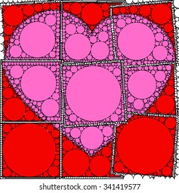 red polka dots background with pink broken heart design with dots pattern together use in design vector print pattern. For fashion and graphic design. T shirt print, valentines day offer, poster