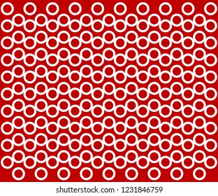 Red polka dots  pattern, colorful background - vector abstract background