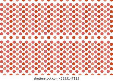 Red polka dots pattern isolated on white background for wallpaper, fabric, clothing,backdrop,texture, wrapping paper, notebook cover ,curtain,pillow case and stationary.