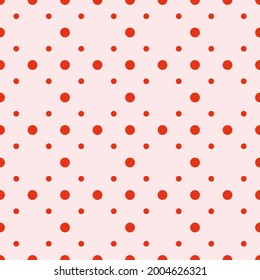Red polka dots pattern. Vector seamless dots.