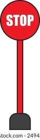 A red poll with the stop sign.