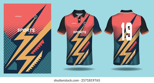 red polo mockup shirt template design uniform for sport jersey