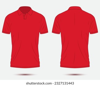 red polo shirt mockup front and back view