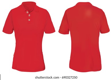 Red Polo Shirt Template for Woman