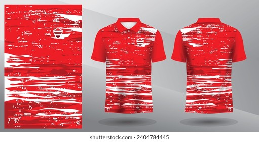 plantilla de jersey de sublimación de deporte de polo rojo