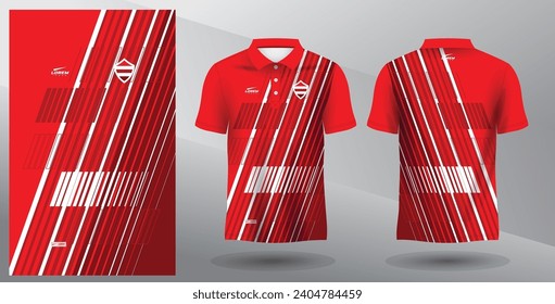 plantilla de jersey de sublimación de deporte de polo rojo