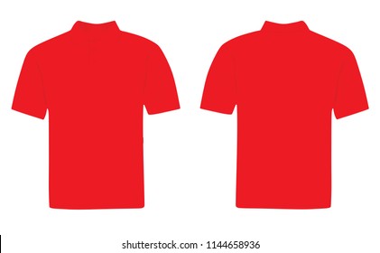 Red  polo t shirt. vector illustration
