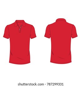 Red polo T-shirt template using for fashion cloth design and assessorie for designer to make mock up or blue print in copany.

