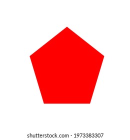 red polygon basic simple shapes isolated on white background