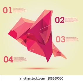 Red polygon chart - Infographics - Template design useful for infographics or graphic design - web design  / Organic shape