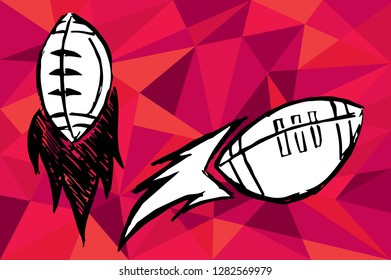Red Polygon Geometric with Football. Vector Illustration for Graphic Design, Template, Layout, Decoration and More.