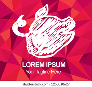 Red Polygon Geometric  Hand Drawn or Sketch for Graphic Design, Shirt, Background, Logo, Icon and Template. Vector Illustration EPS10
