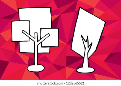 Red Polygon Geometric with Paris Eiffel Tower. Vector Illustration for Graphic Design, Template, Layout, Decoration and More.