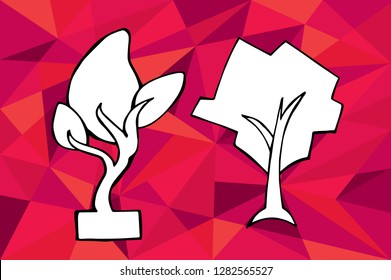 Red Polygon Geometric with Paris Eiffel Tower. Vector Illustration for Graphic Design, Template, Layout, Decoration and More.