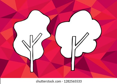 Red Polygon Geometric with Paris Eiffel Tower. Vector Illustration for Graphic Design, Template, Layout, Decoration and More.