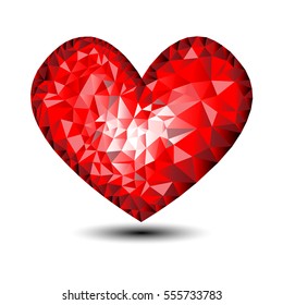 red polygon heart