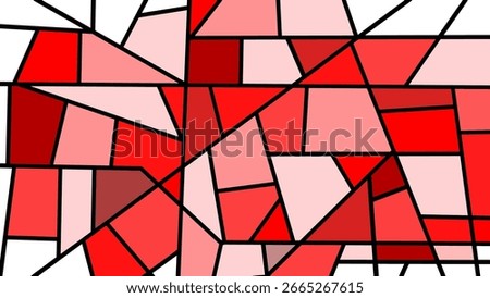 Red polygon mosaic vector with bold stained glass style, perfect for backgrounds, textiles, and modern wall art