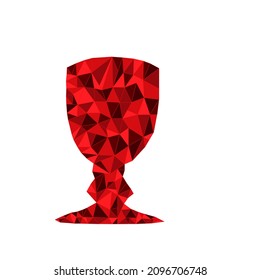 Red polygon prize isolation on background 