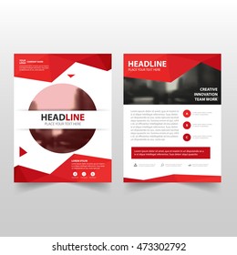 Red polygon Vector annual report Leaflet Brochure Flyer template design, book cover layout design, abstract business presentation template, a4 size design