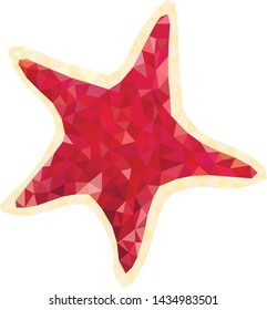 Red polygon vector starfish animal