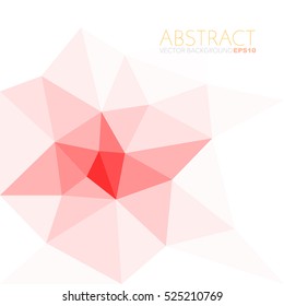 Red polygonal background. red triangle vector with white space for text and message artwork design