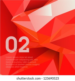 Red polygonal design / abstract form suitable for infographics, book cover or web banner