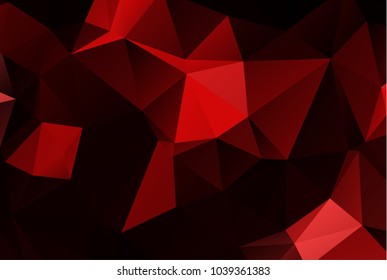 Red polygonal illustration background. Low poly style.