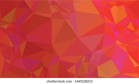 Red polygonal illustration background. Low poly style.