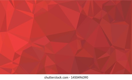 Red polygonal illustration background. Low poly style.
