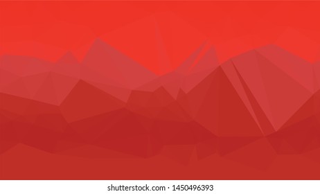 Red polygonal illustration background. Low poly style.