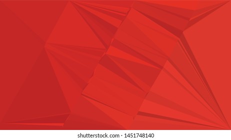 Red polygonal illustration background. Low poly style.