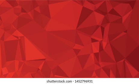 Red polygonal illustration background. Low poly style.