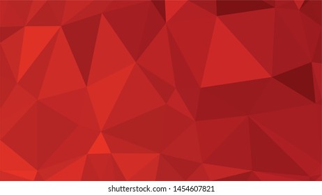 Red polygonal illustration background. Low poly style.